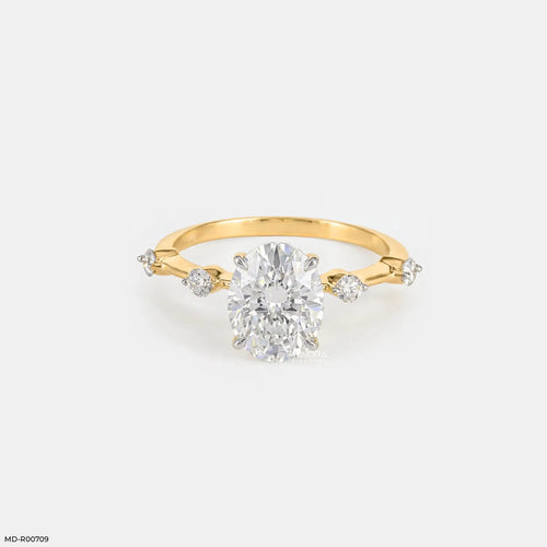 Lyra shine Soilitaire Diamond Ring 9K Yellow Gold