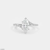 Glamorous Eye Solitaire Diamond Ring Platinum 950