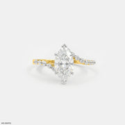 Glamorous Eye Solitaire Diamond Ring 9K Yellow Gold