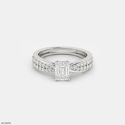 Exquisite Emerald Solitaire Diamond Ring
