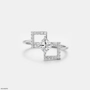 Kylo Frame Solitaire Diamond Ring 18K White Gold