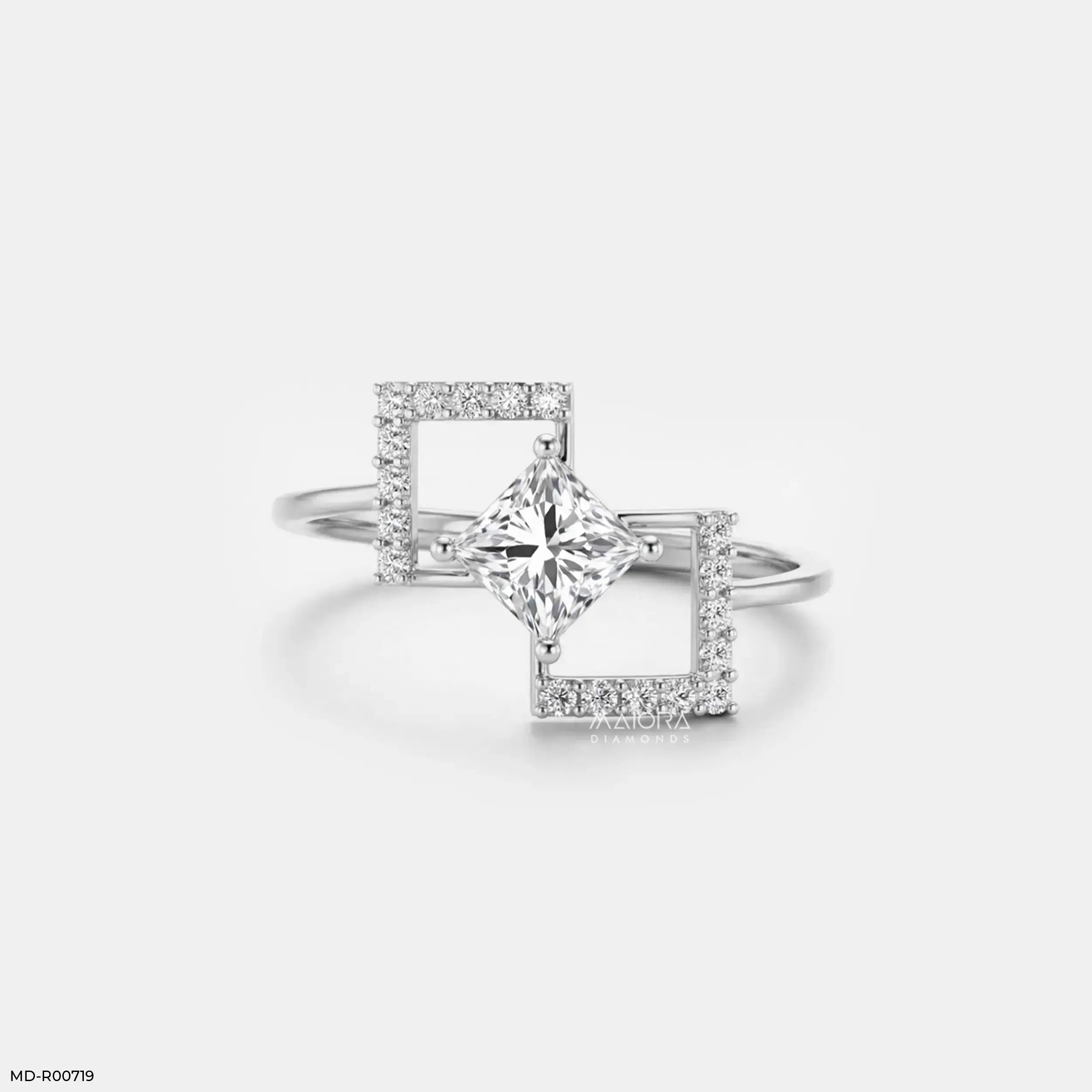 Kylo Frame Solitaire Diamond Ring Platinum 950
