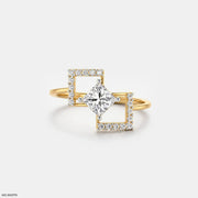 Kylo Frame Solitaire Diamond Ring 9K Yellow Gold