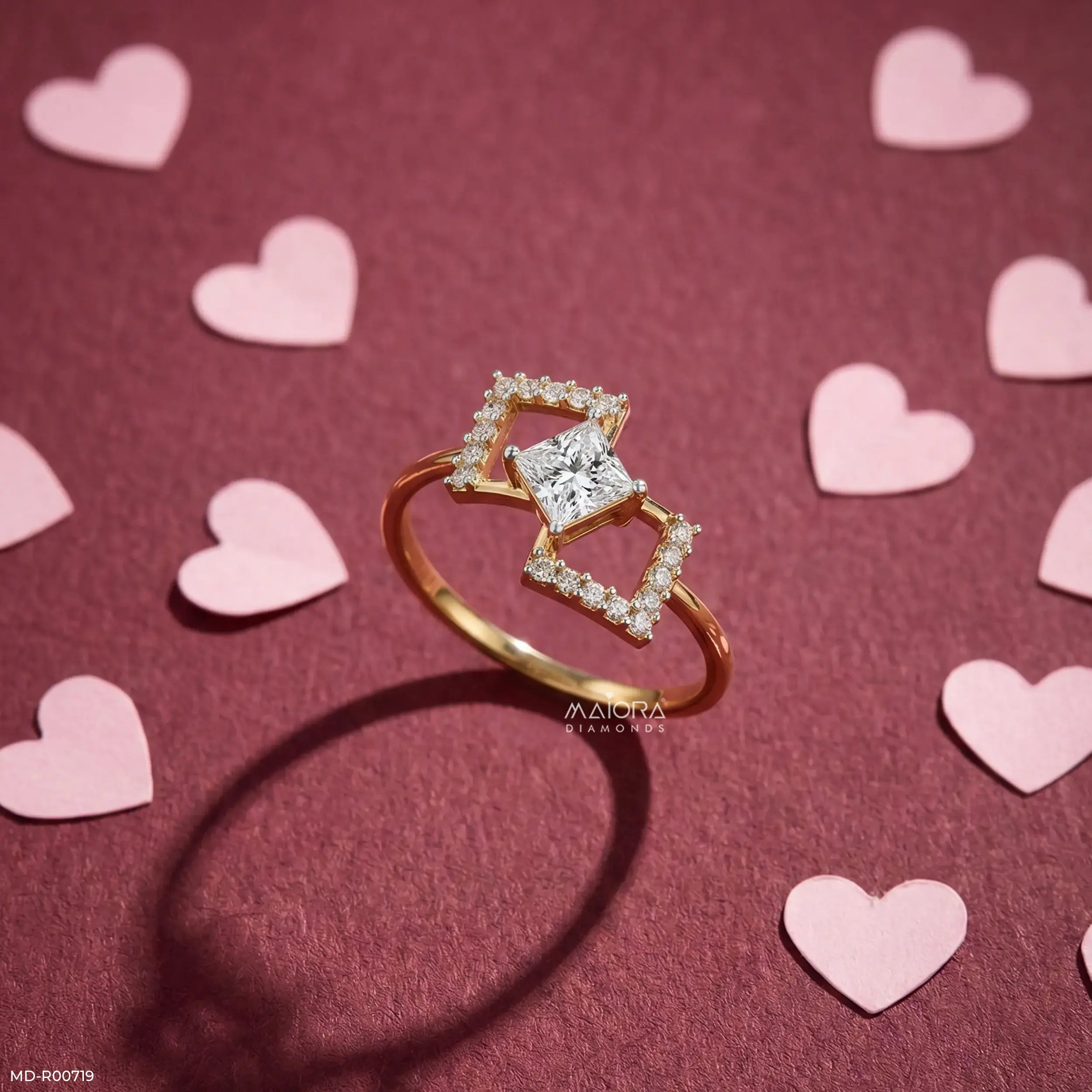Kylo Frame Solitaire Diamond Ring 9K Rose Gold