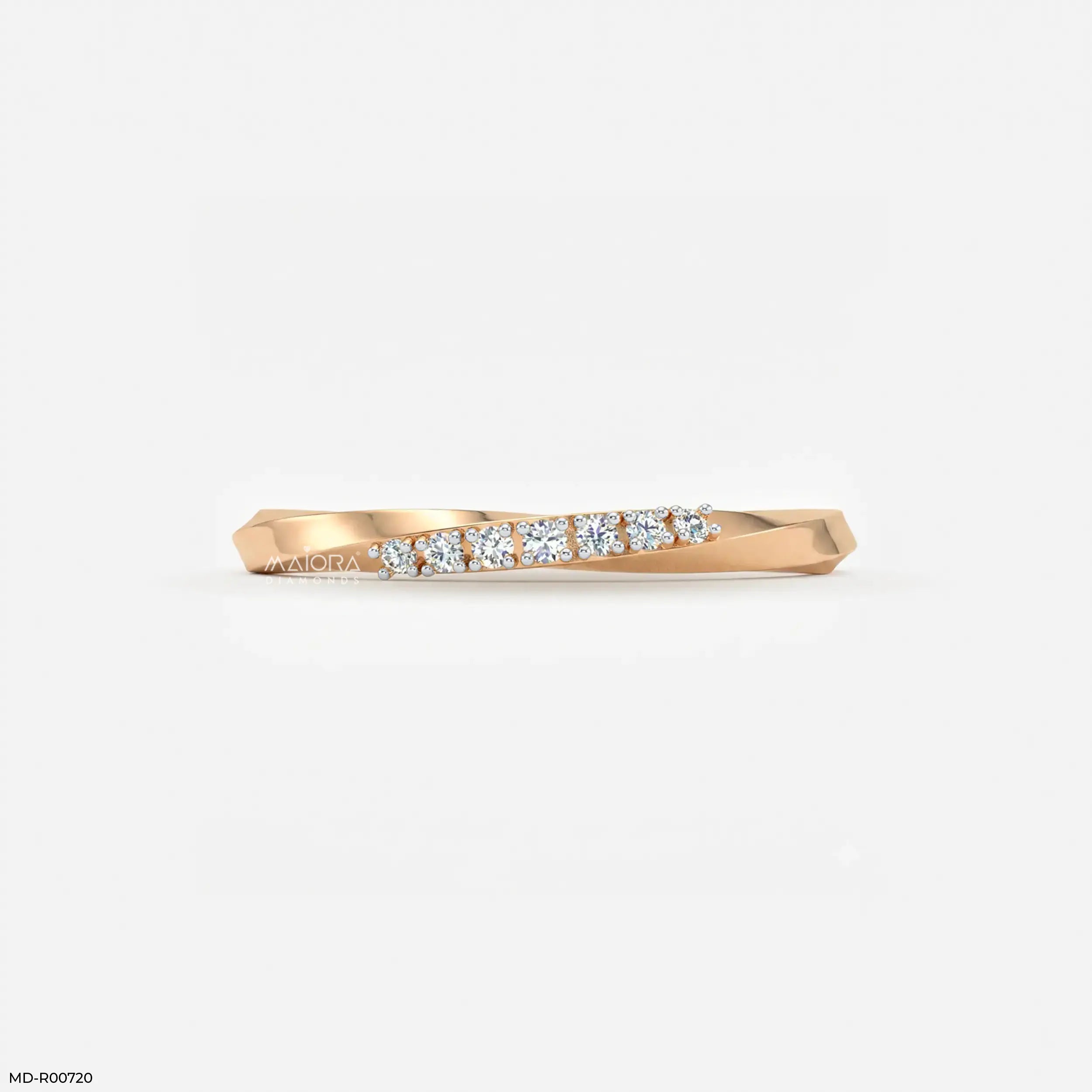 Twisted Helix Diamond Ring