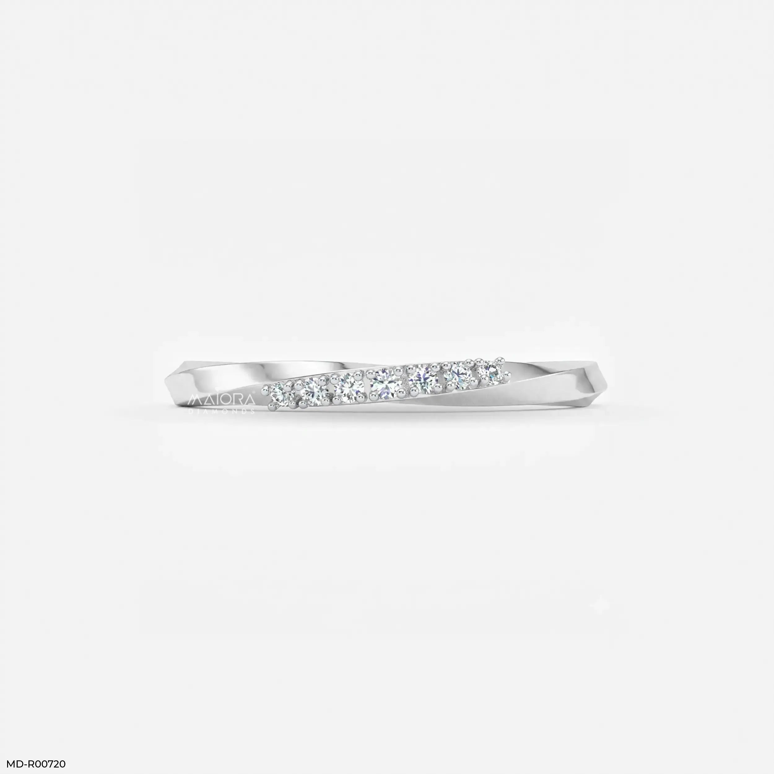 Twisted Helix Diamond Ring Platinum 950