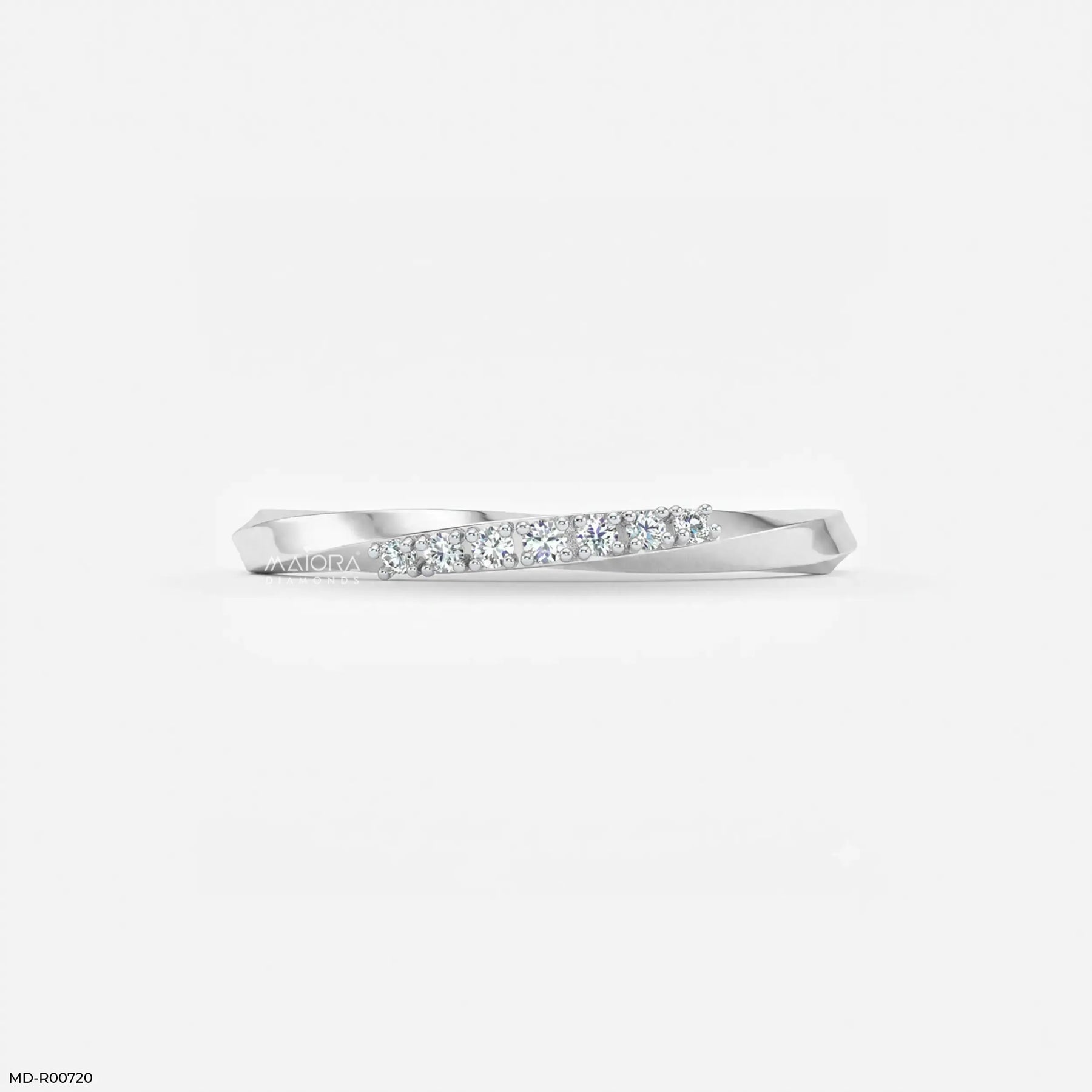 Twisted Helix Diamond Ring Platinum 950