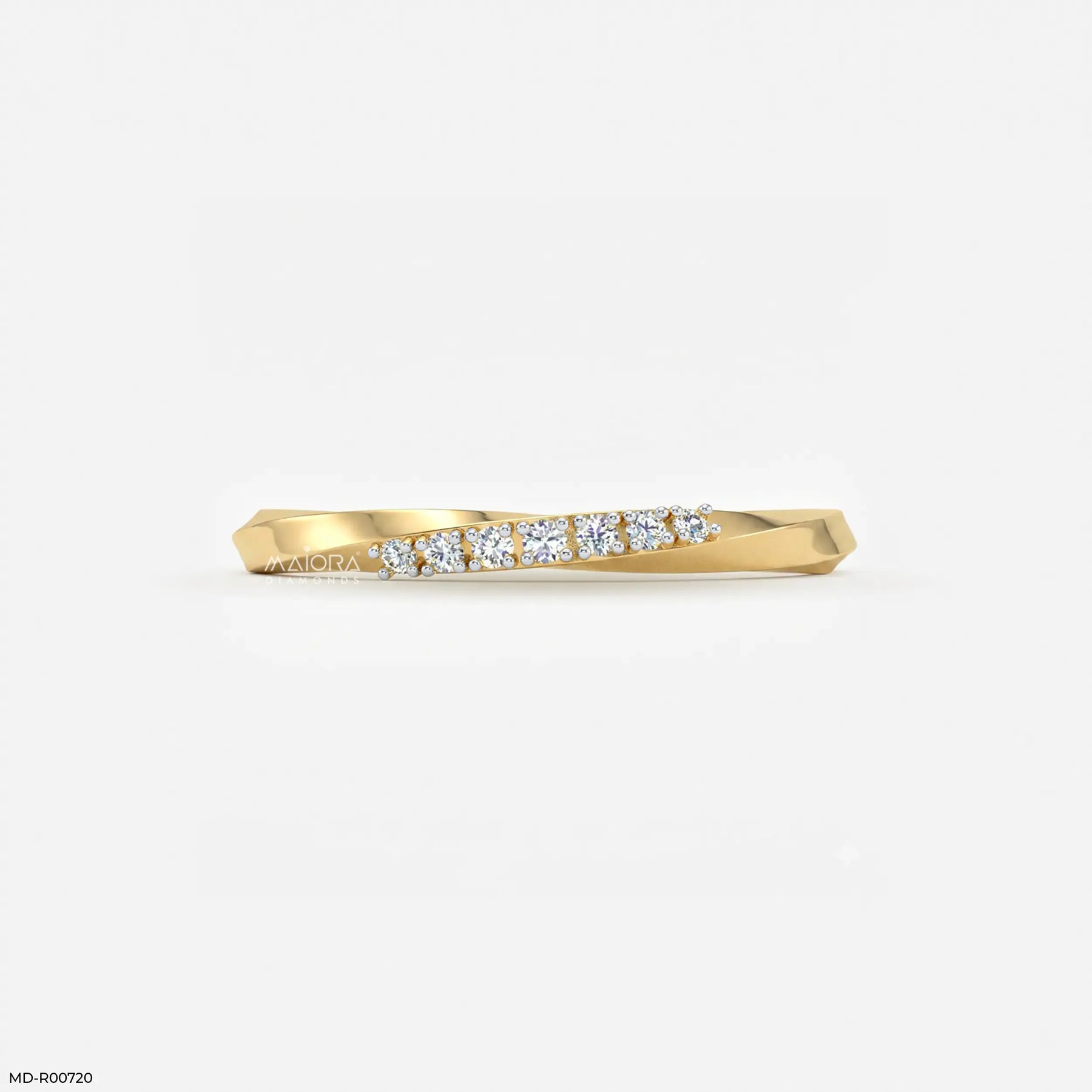 Twisted Helix Diamond Ring Platinum 950