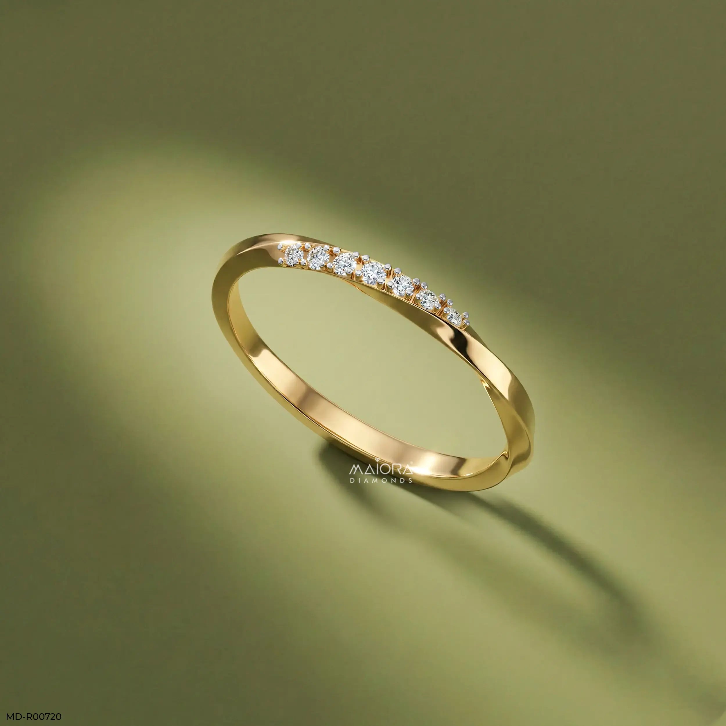 Twisted Helix Diamond Ring Platinum 950