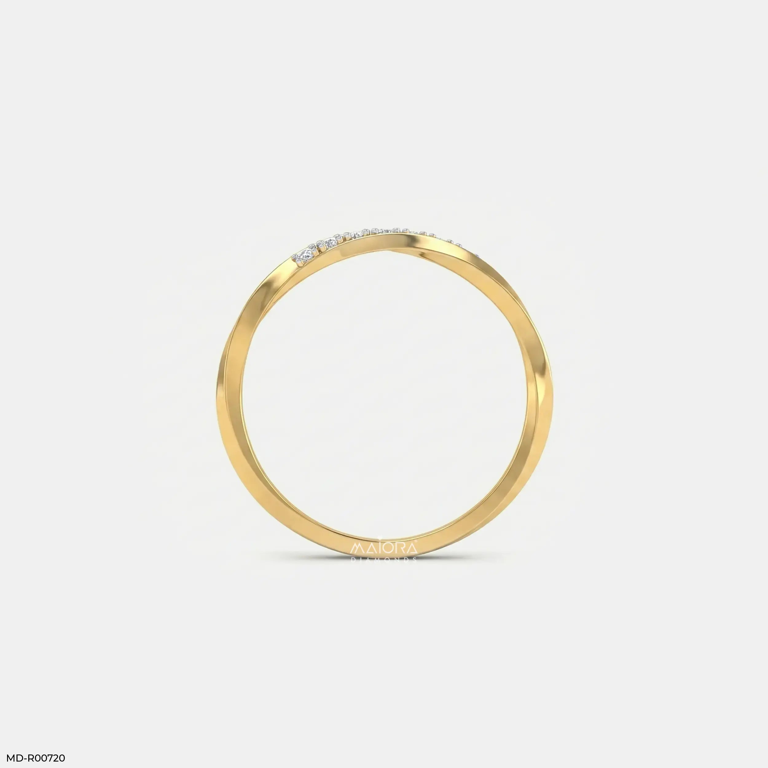 Twisted Helix Diamond Ring Platinum 950