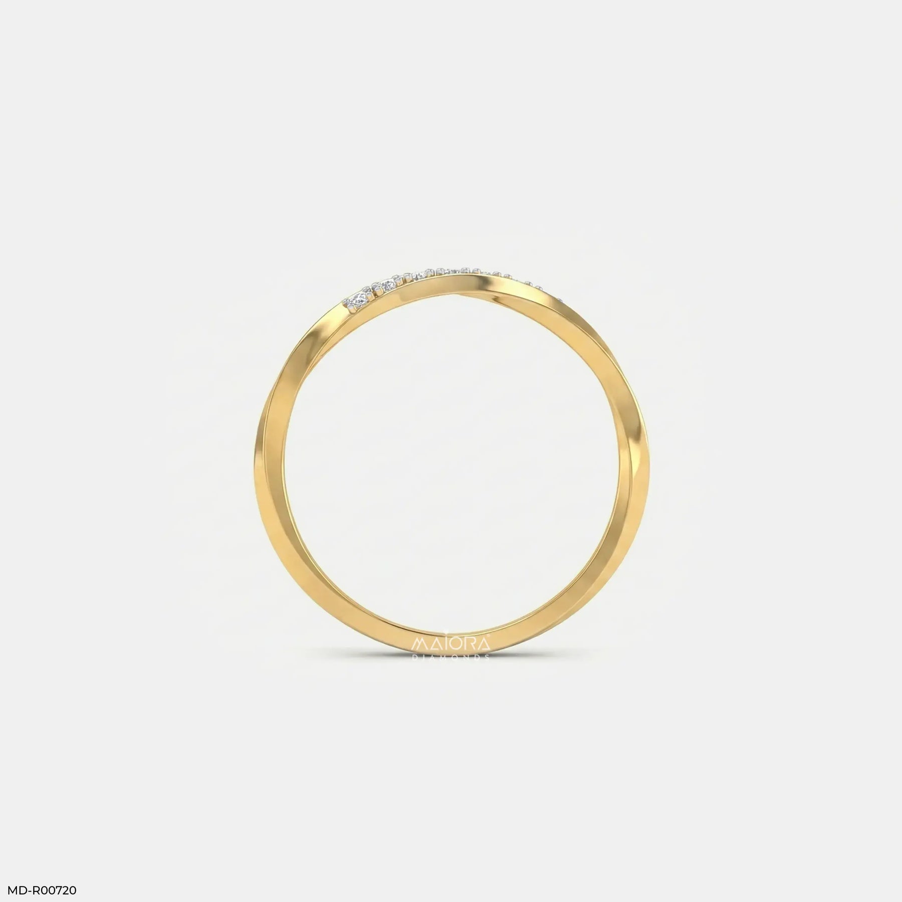 Twisted Helix Diamond Ring Platinum 950