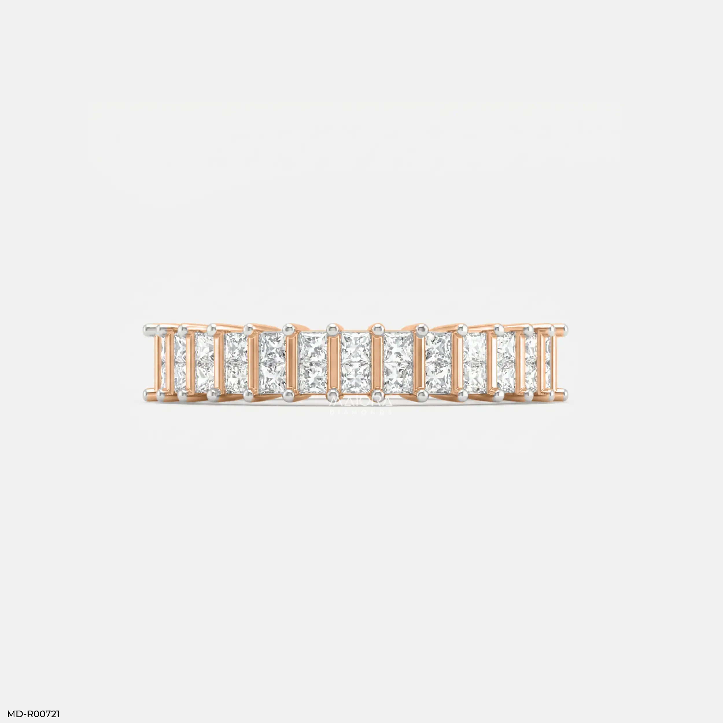 Regal Grace Princess Diamond Ring 18K Rose Gold