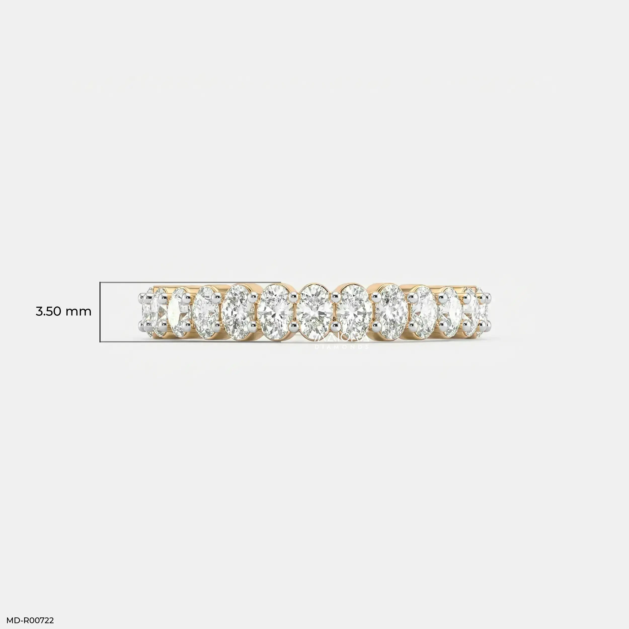 Ovata Aura Diamond Band Ring 9K Yellow Gold