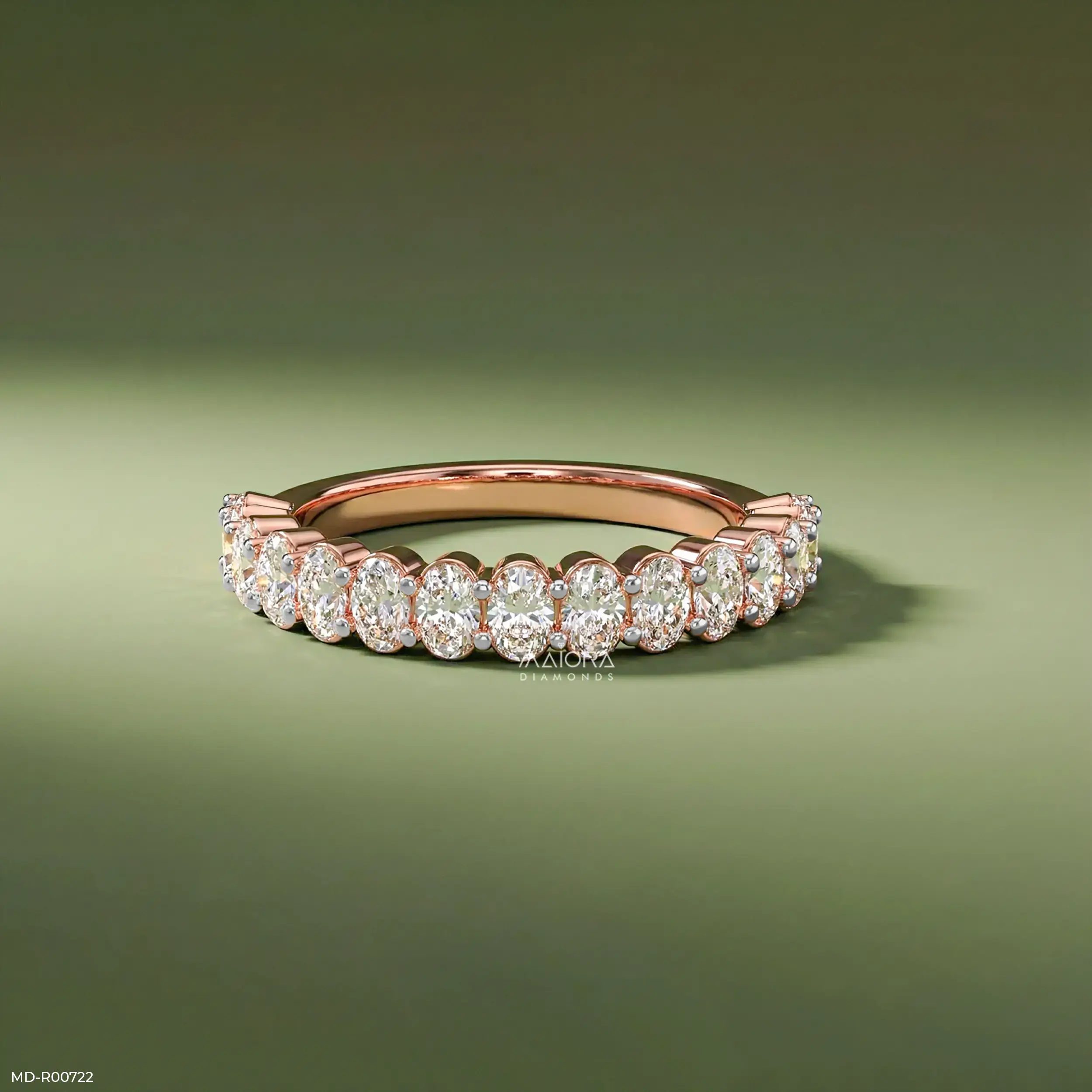 Ovata Aura Diamond Band Ring 9K Yellow Gold