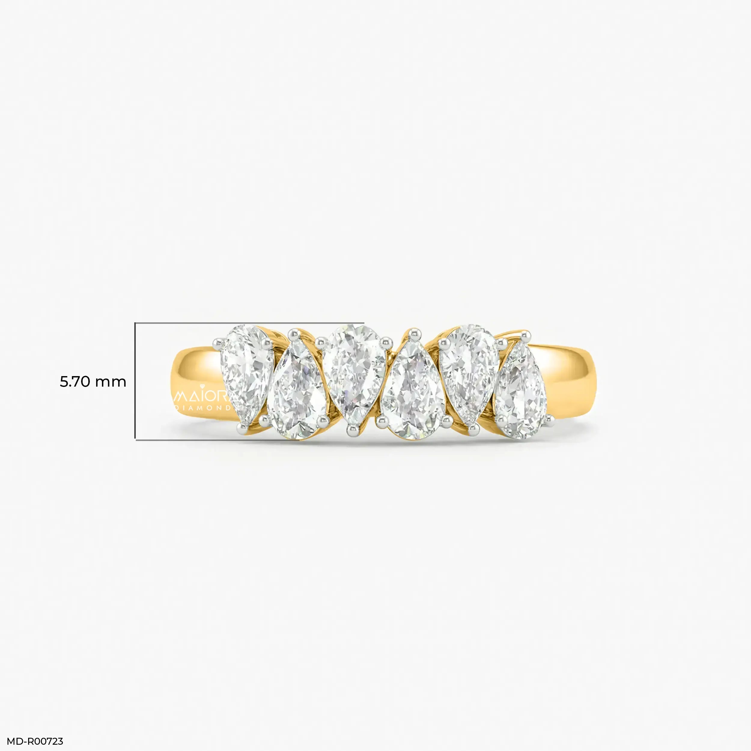 Harmonic Pear Flash Diamond Ring 18K White Gold