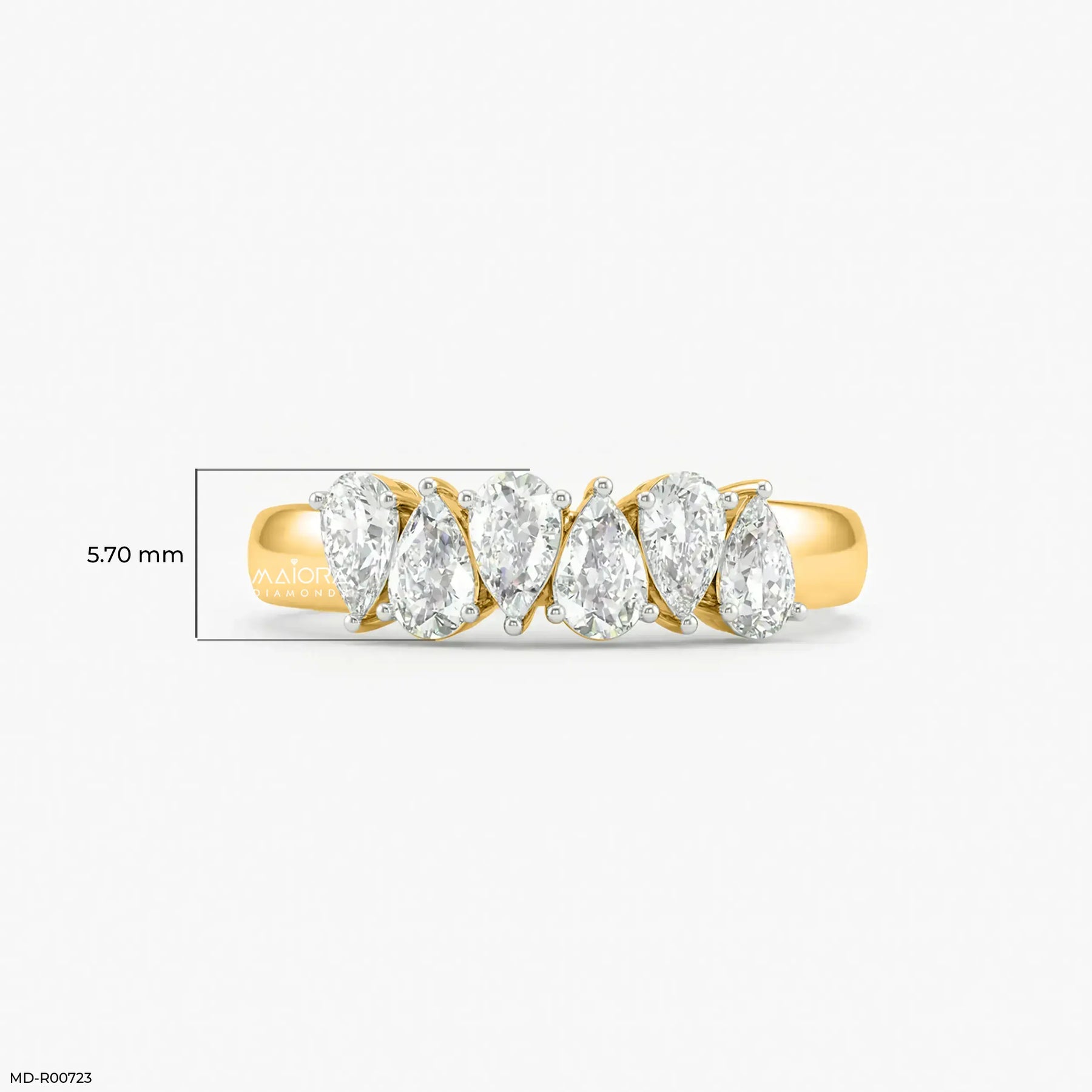 Harmonic Pear Flash Diamond Ring 9K White Gold