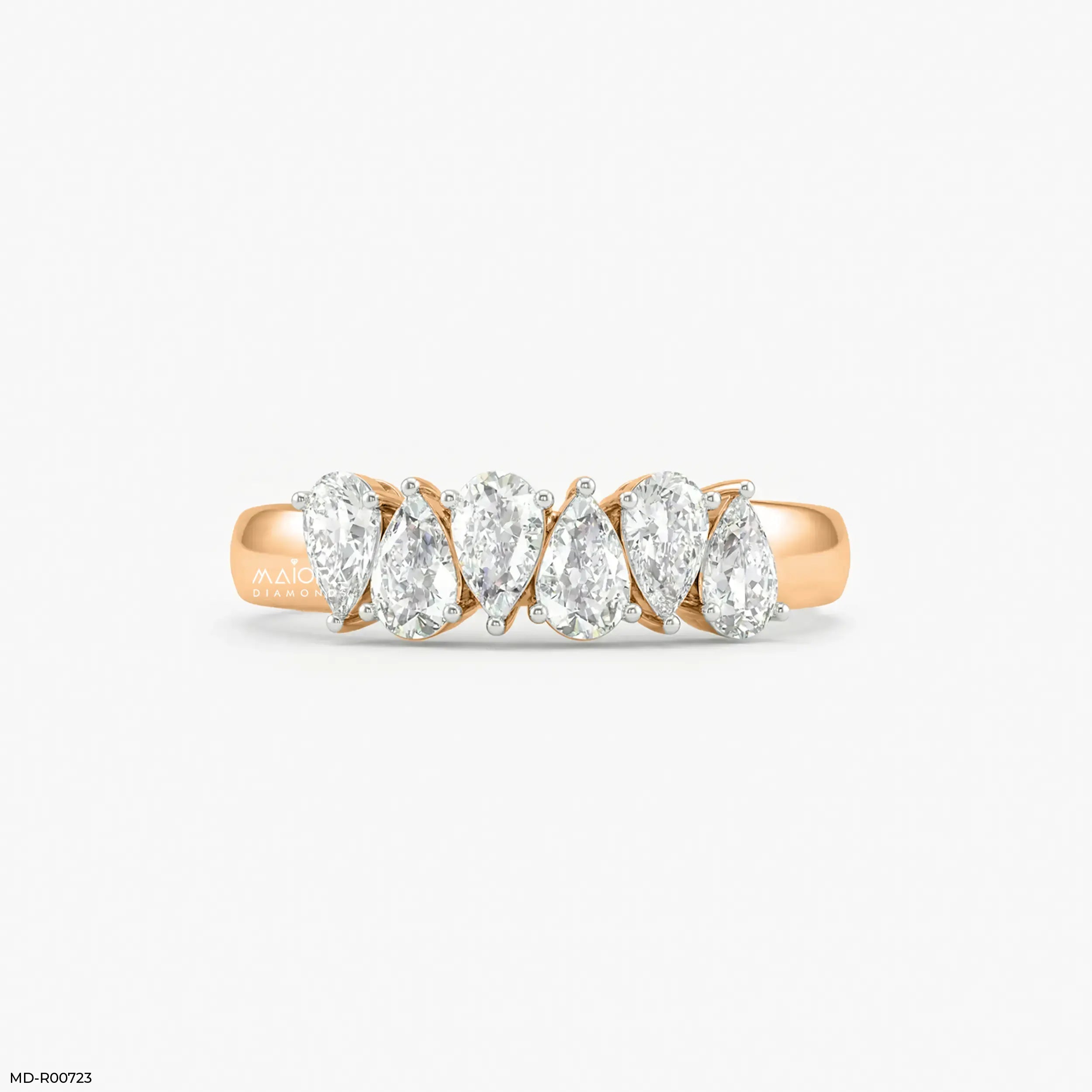 Harmonic Pear Flash Diamond Ring 18K White Gold