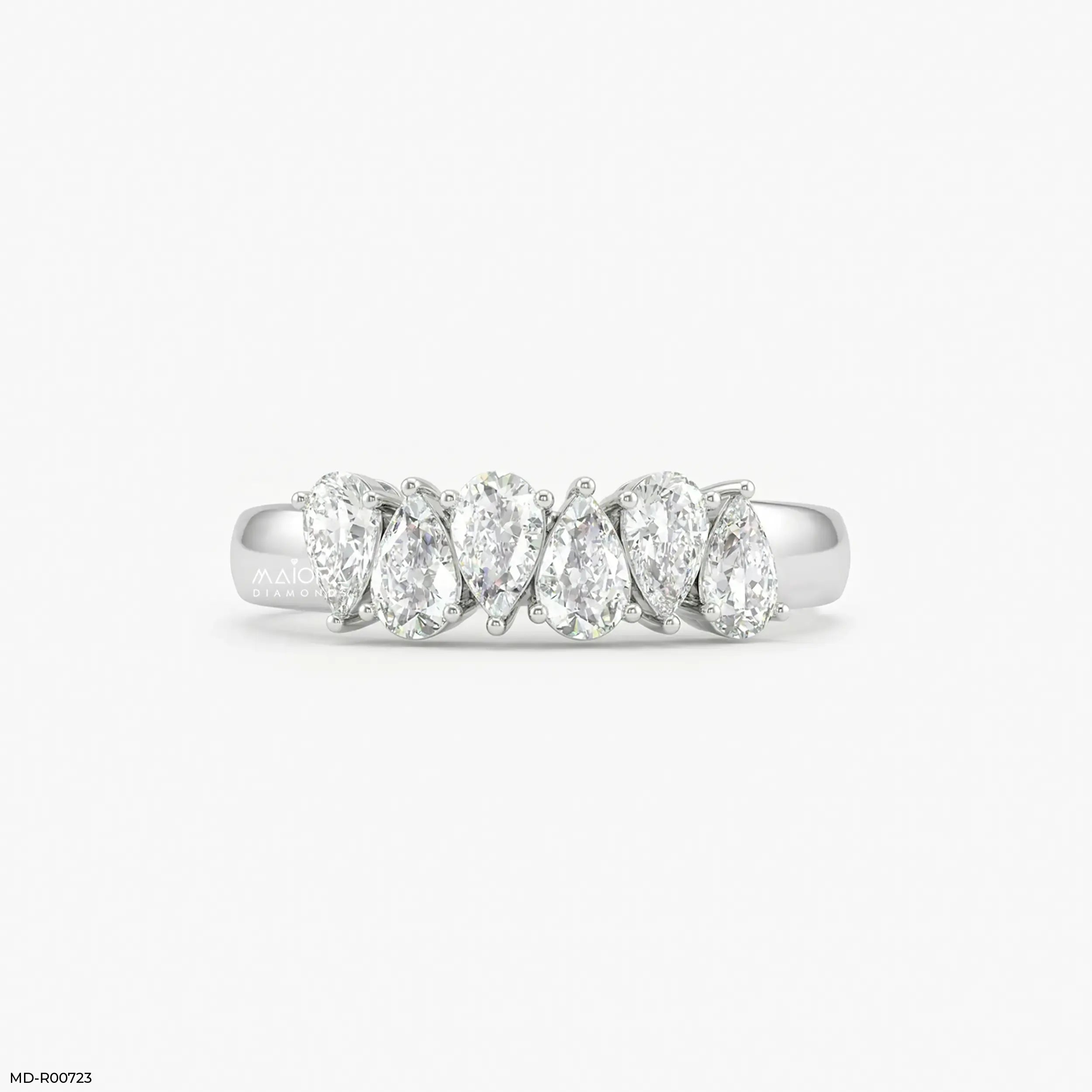 Harmonic Pear Flash Diamond Ring