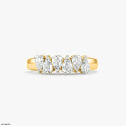 Harmonic Pear Flash Diamond Ring 18K Yellow Gold