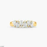 Harmonic Pear Flash Diamond Ring 9K White Gold