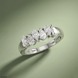 Harmonic Pear Flash Diamond Ring 9K White Gold