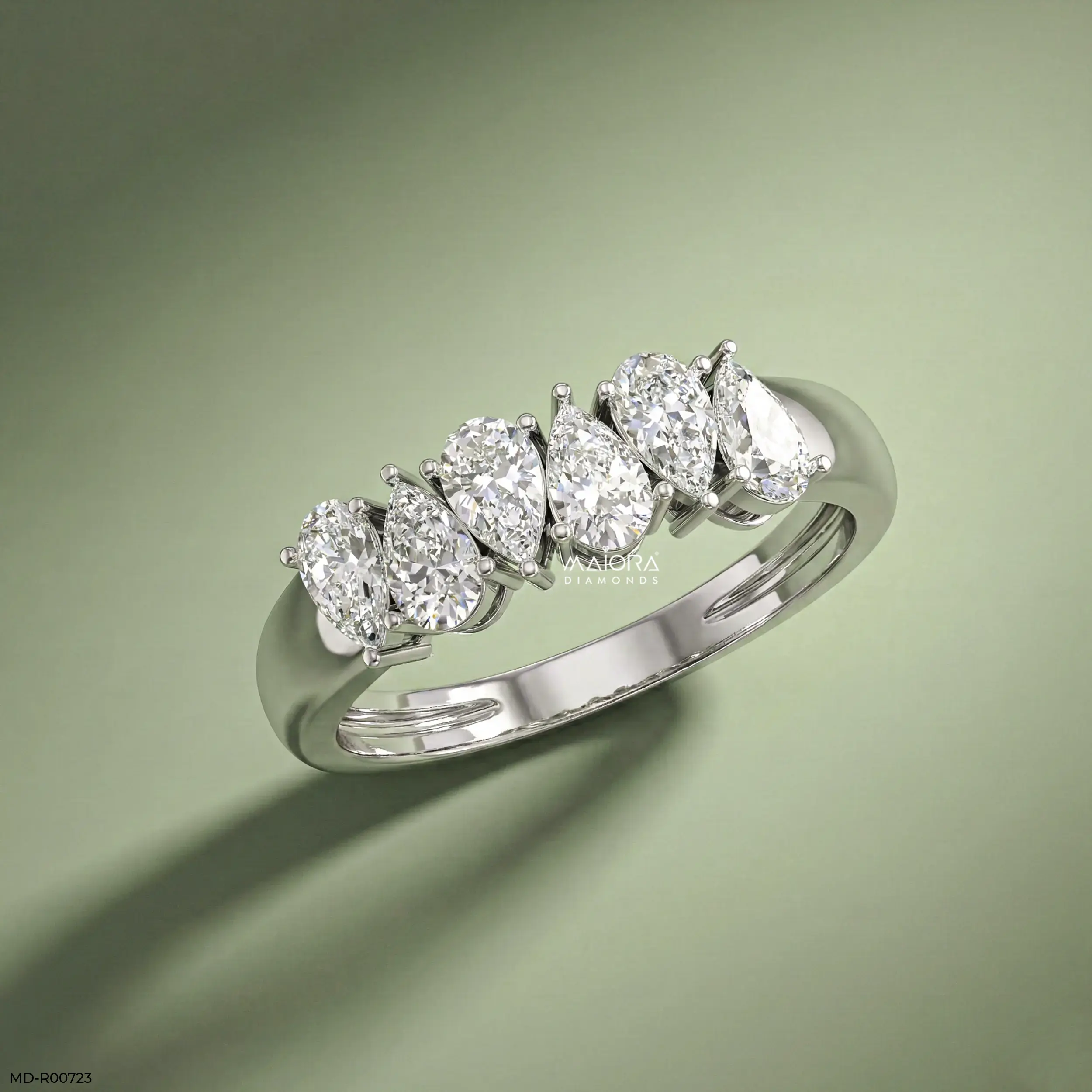 Harmonic Pear Flash Diamond Ring