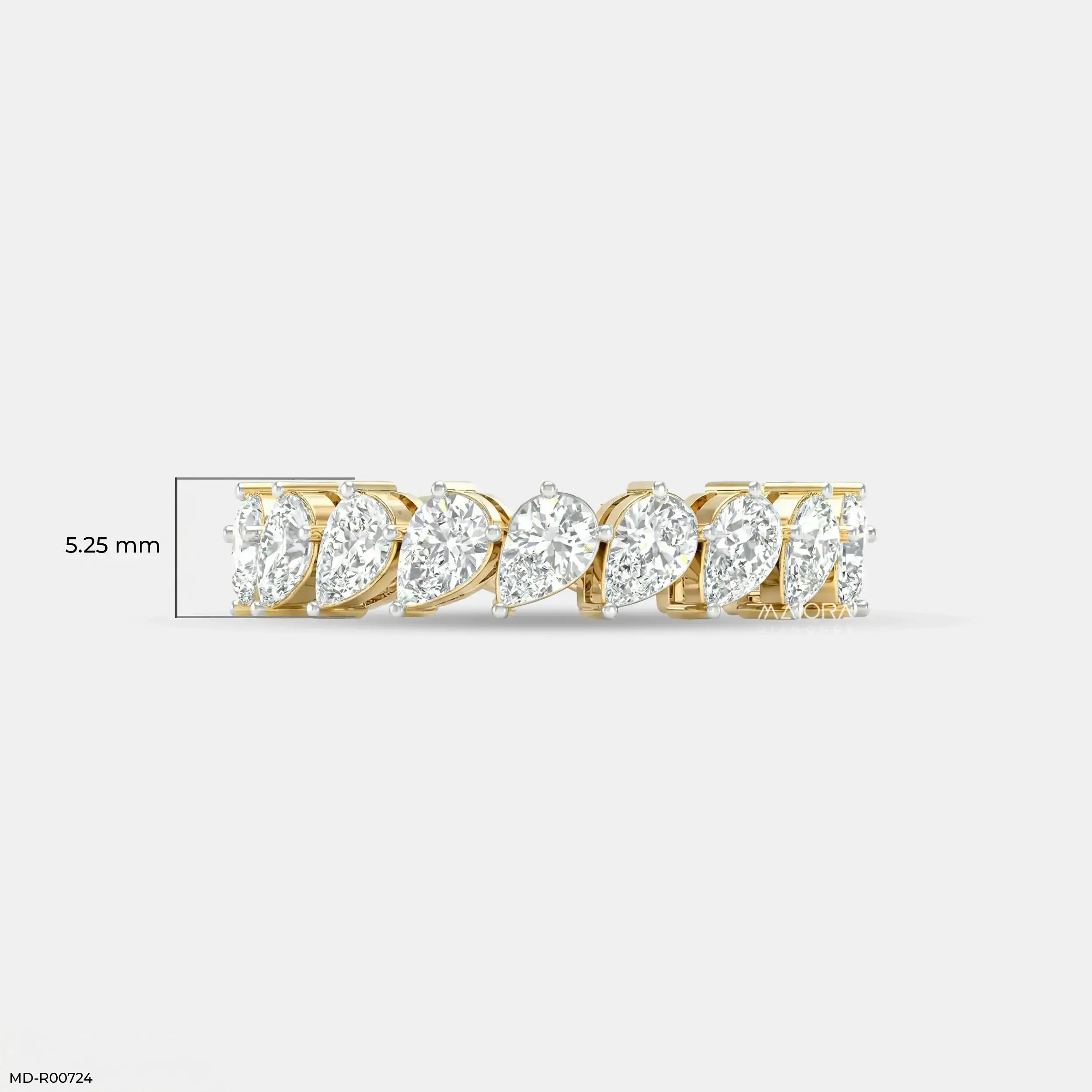 Alterna Flare Pear Diamond Ring 9K Yellow Gold