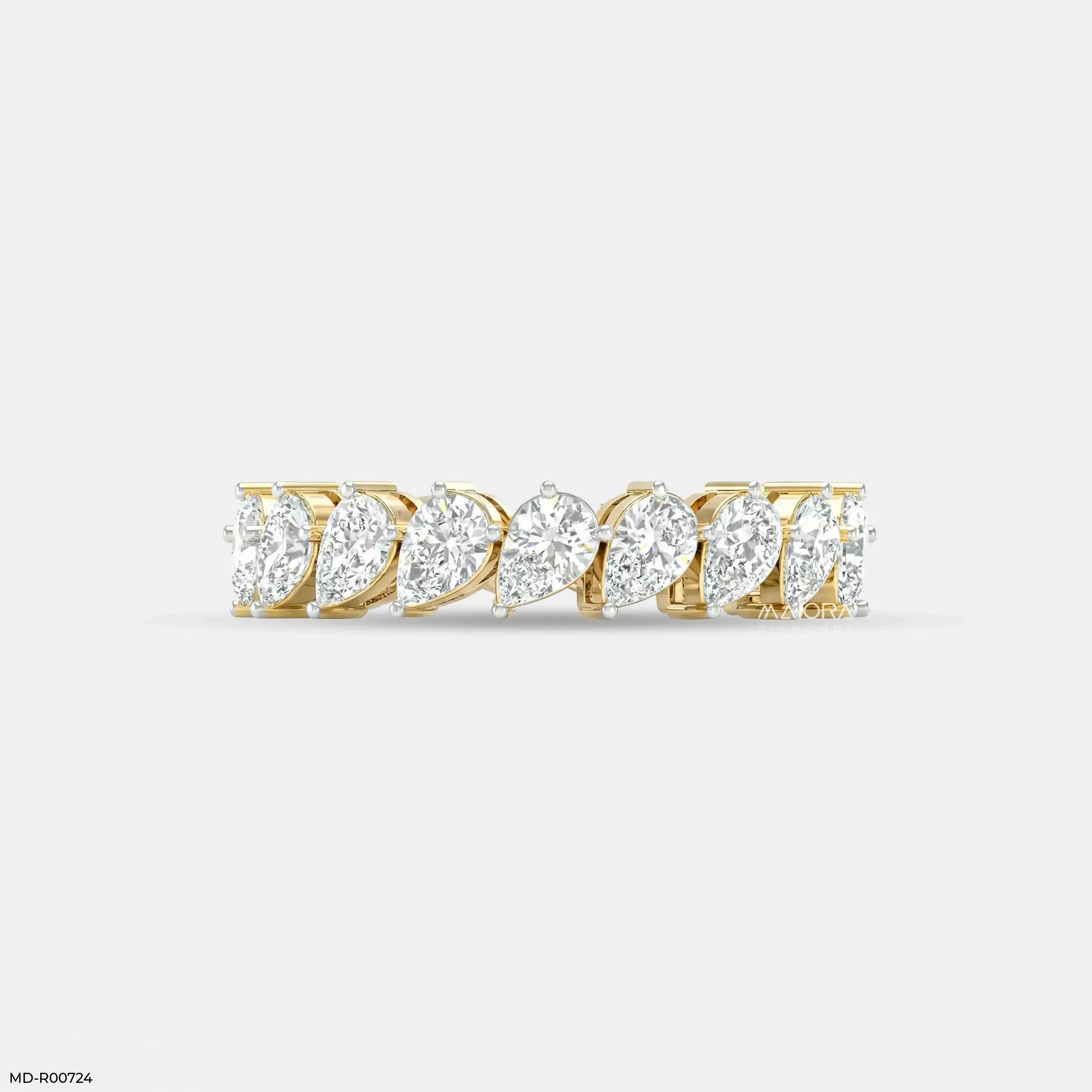 Alterna Flare Pear Diamond Ring 9K Yellow Gold