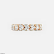 Promise Heart Link Diamond Ring 14K Rose Gold