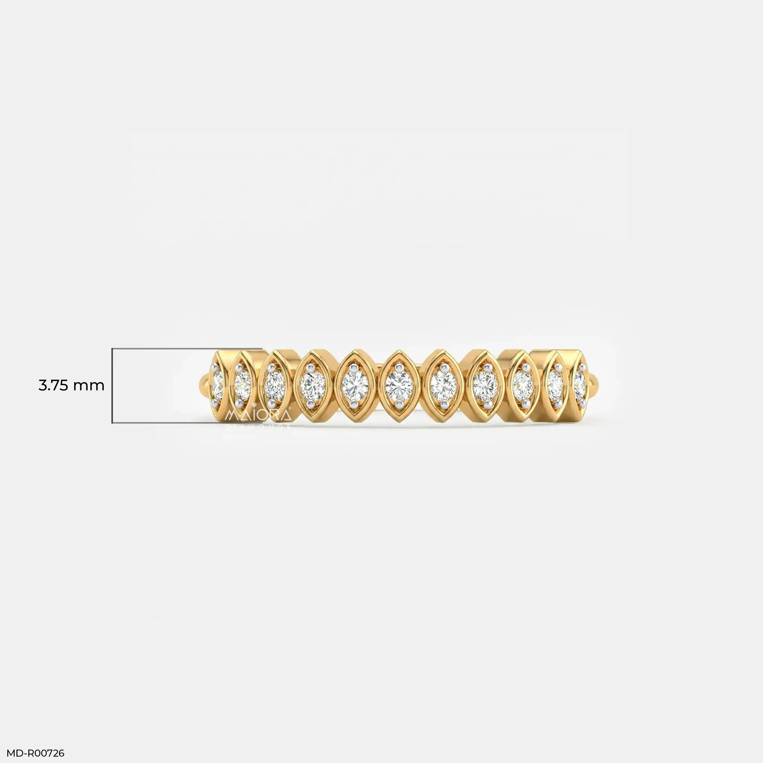 Marquise Frame Diamond Band Ring 9K White Gold