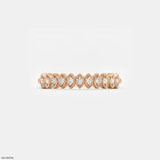 Marquise Frame Diamond Band Ring 9K Rose Gold
