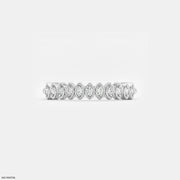 Marquise Frame Diamond Band Ring 9K White Gold
