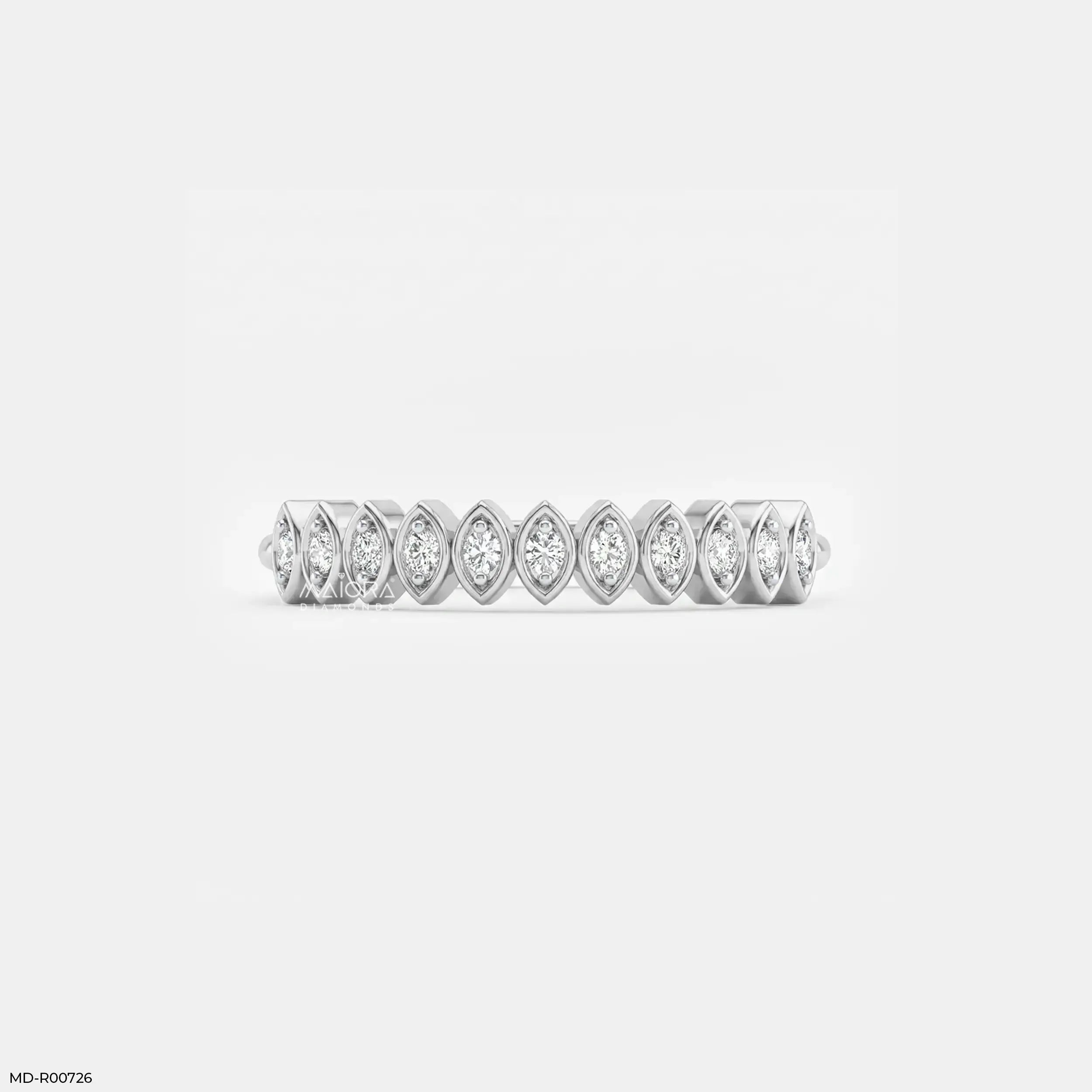 Marquise Frame Diamond Band Ring Platinum 950