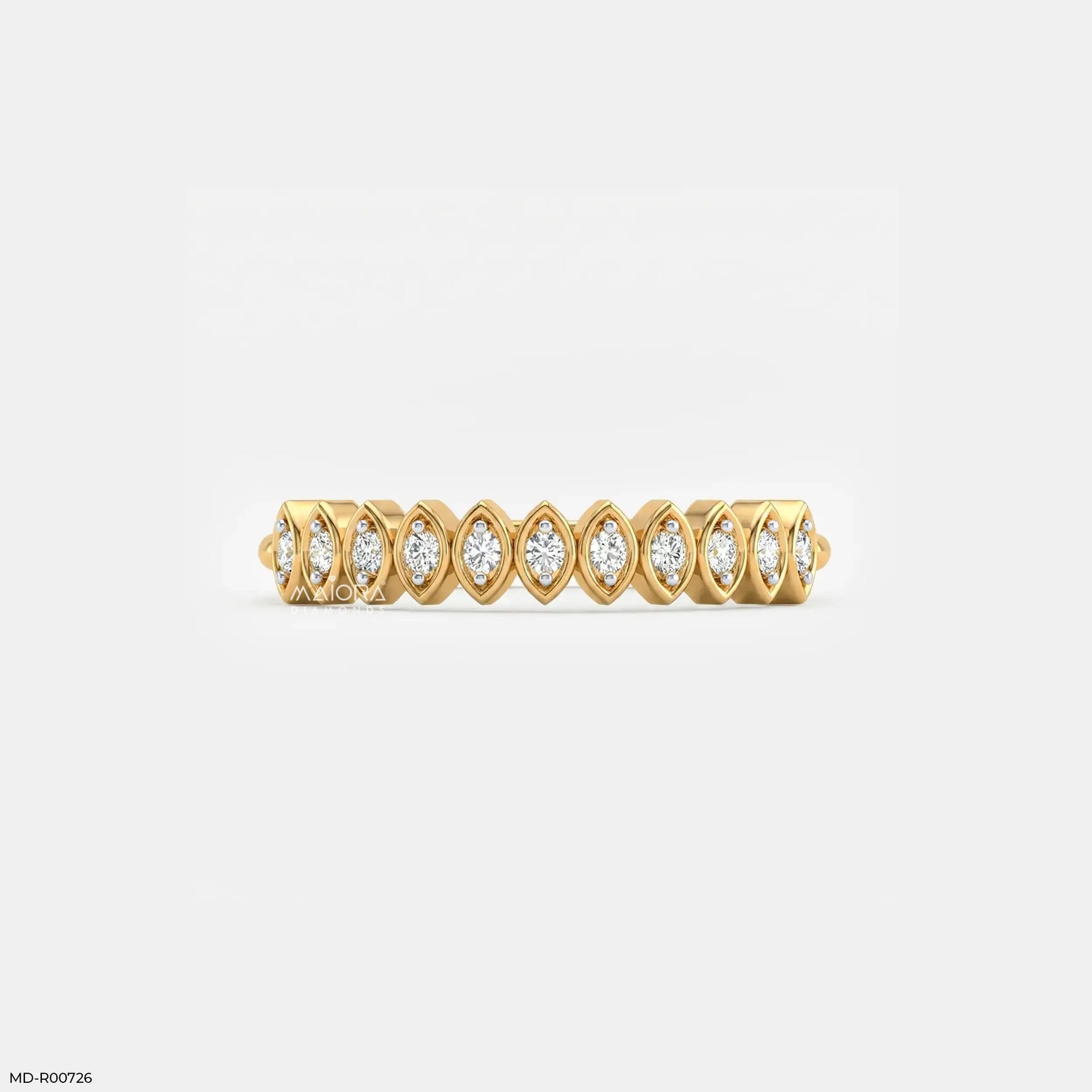 Marquise Frame Diamond Band Ring Platinum 950