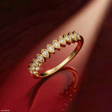 Marquise Frame Diamond Band Ring Platinum 950