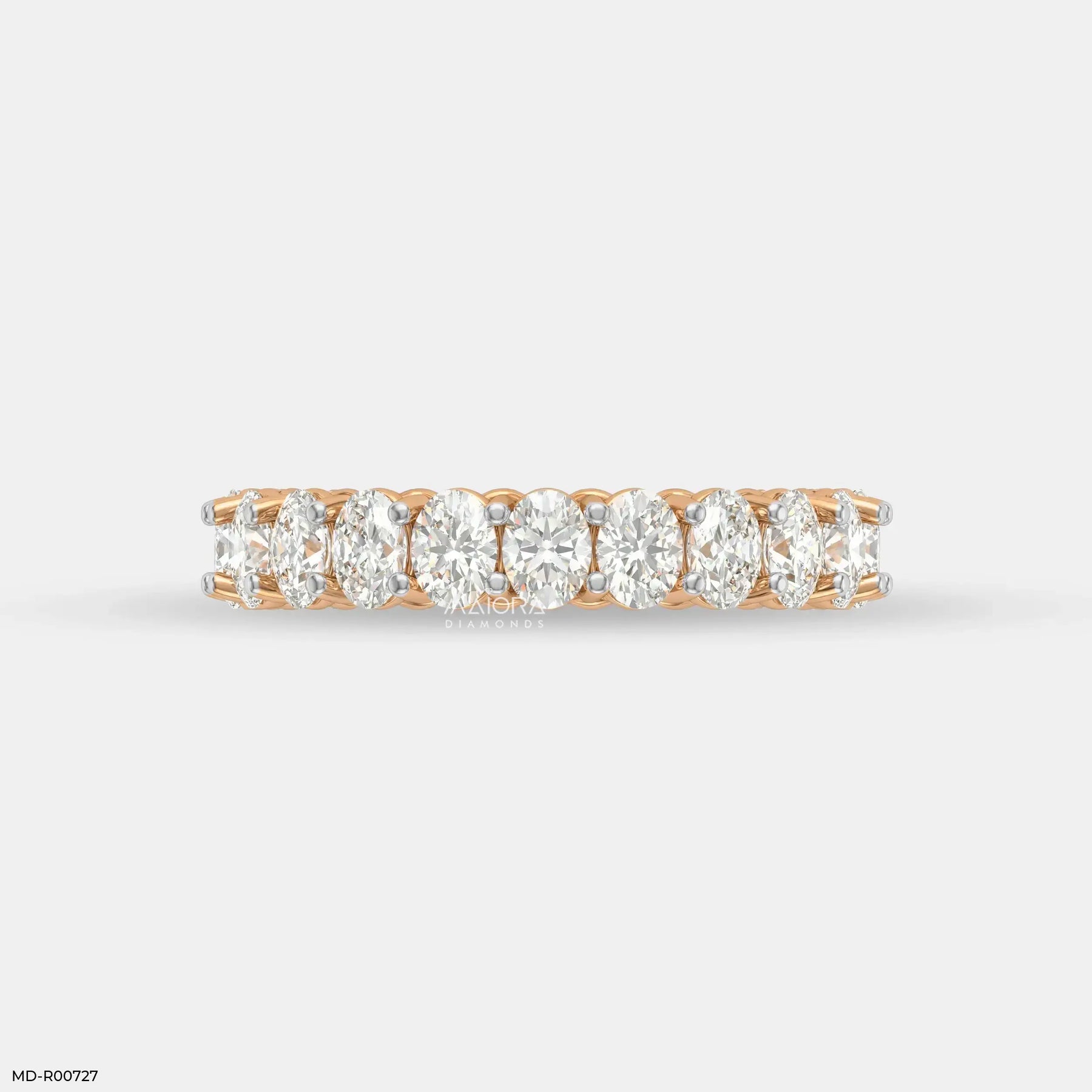 Luminous Oval Diamond Ring 9K Rose Gold