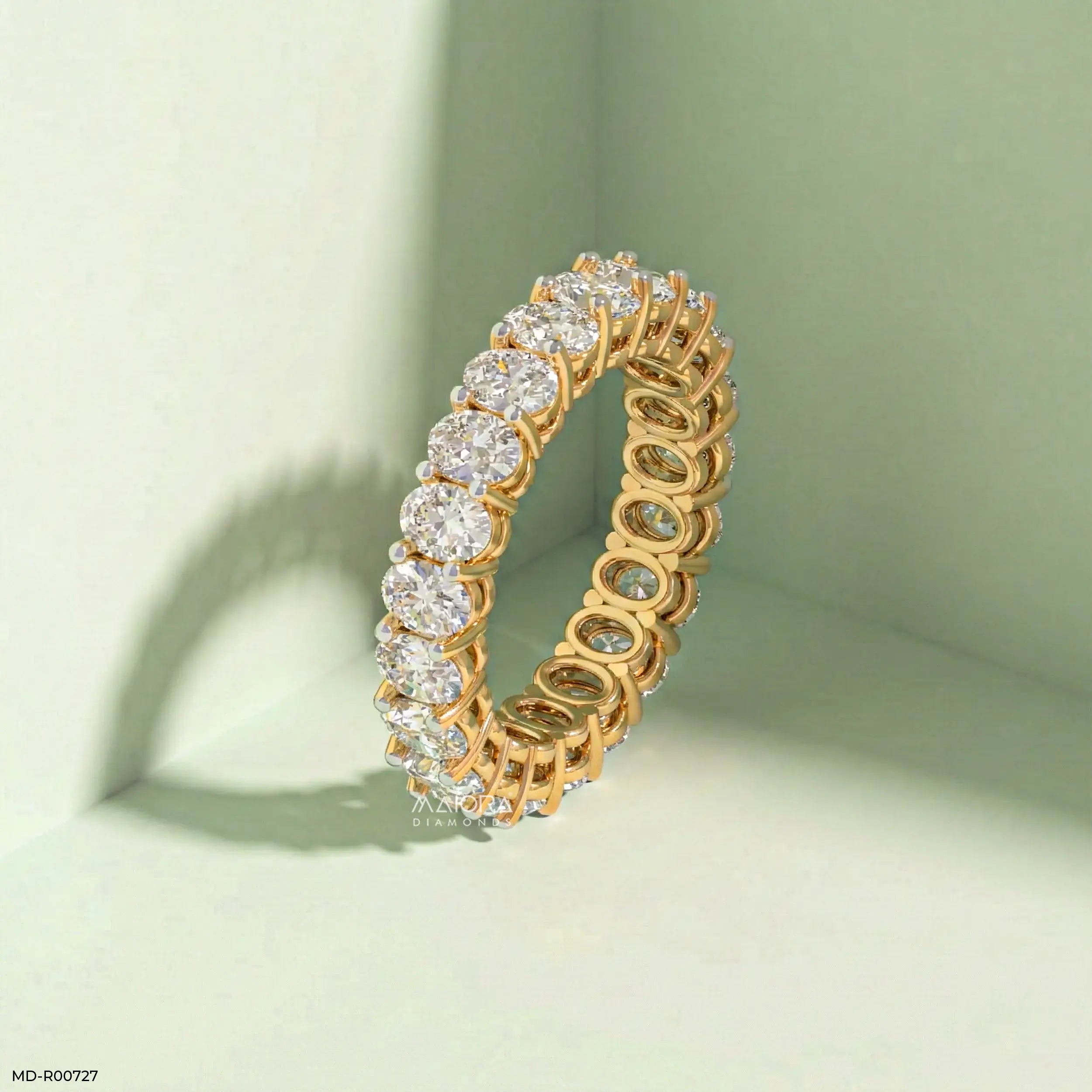 Luminous Oval Diamond Ring 9K Yellow Gold