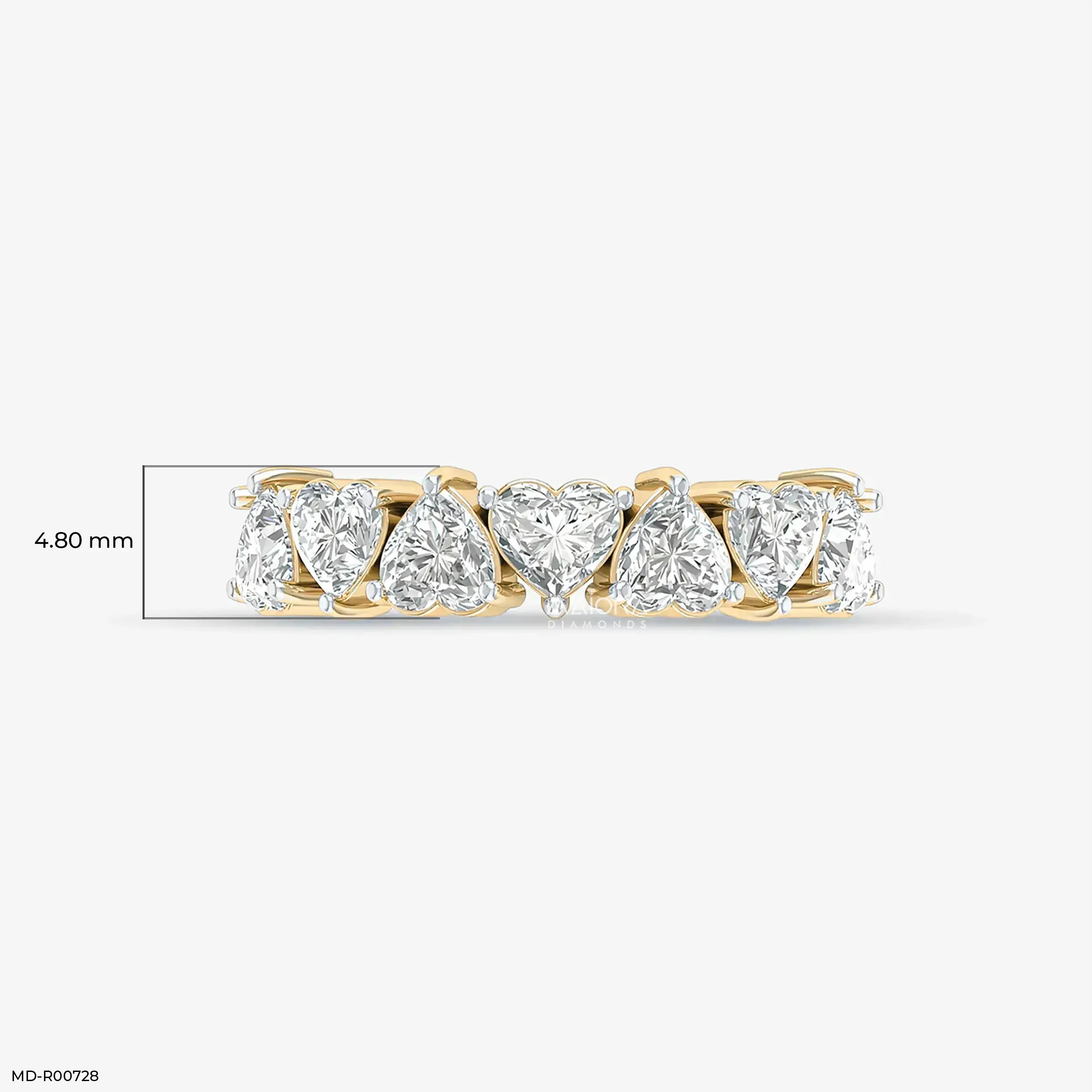 Alternative Hearts Diamond Ring 9K Yellow Gold