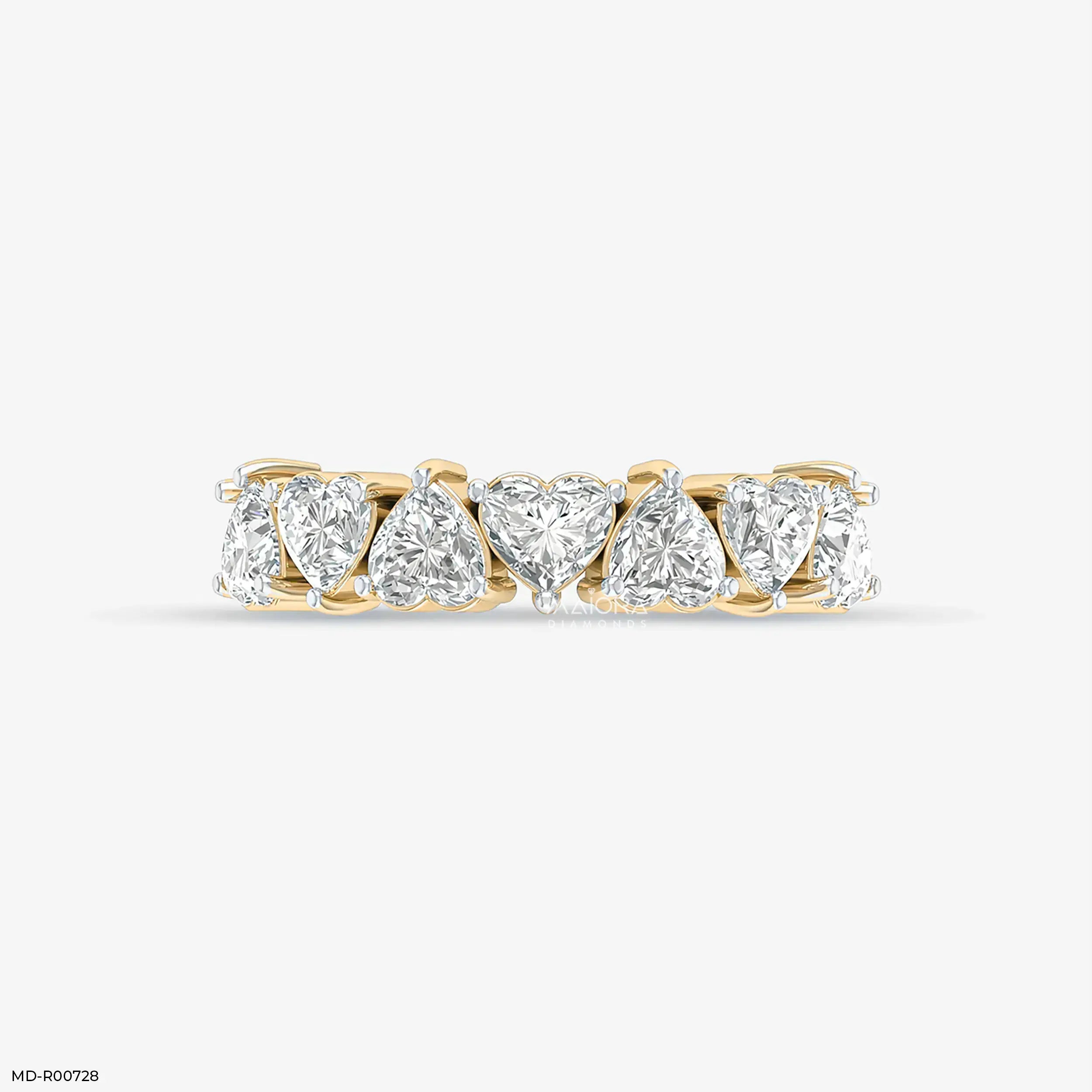 Alternative Hearts Diamond Ring 9K Yellow Gold