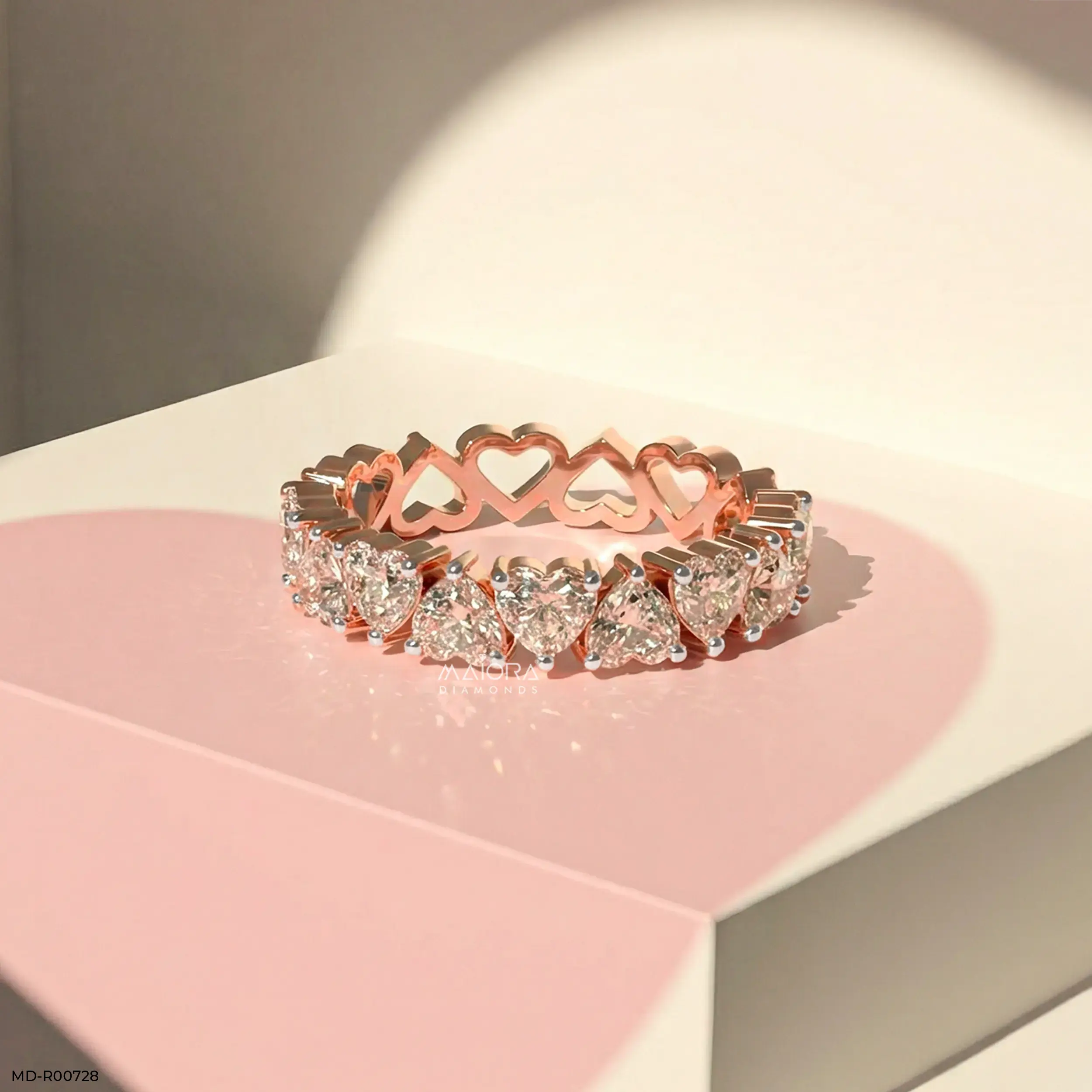 Alternative Hearts Diamond Ring 9K Yellow Gold