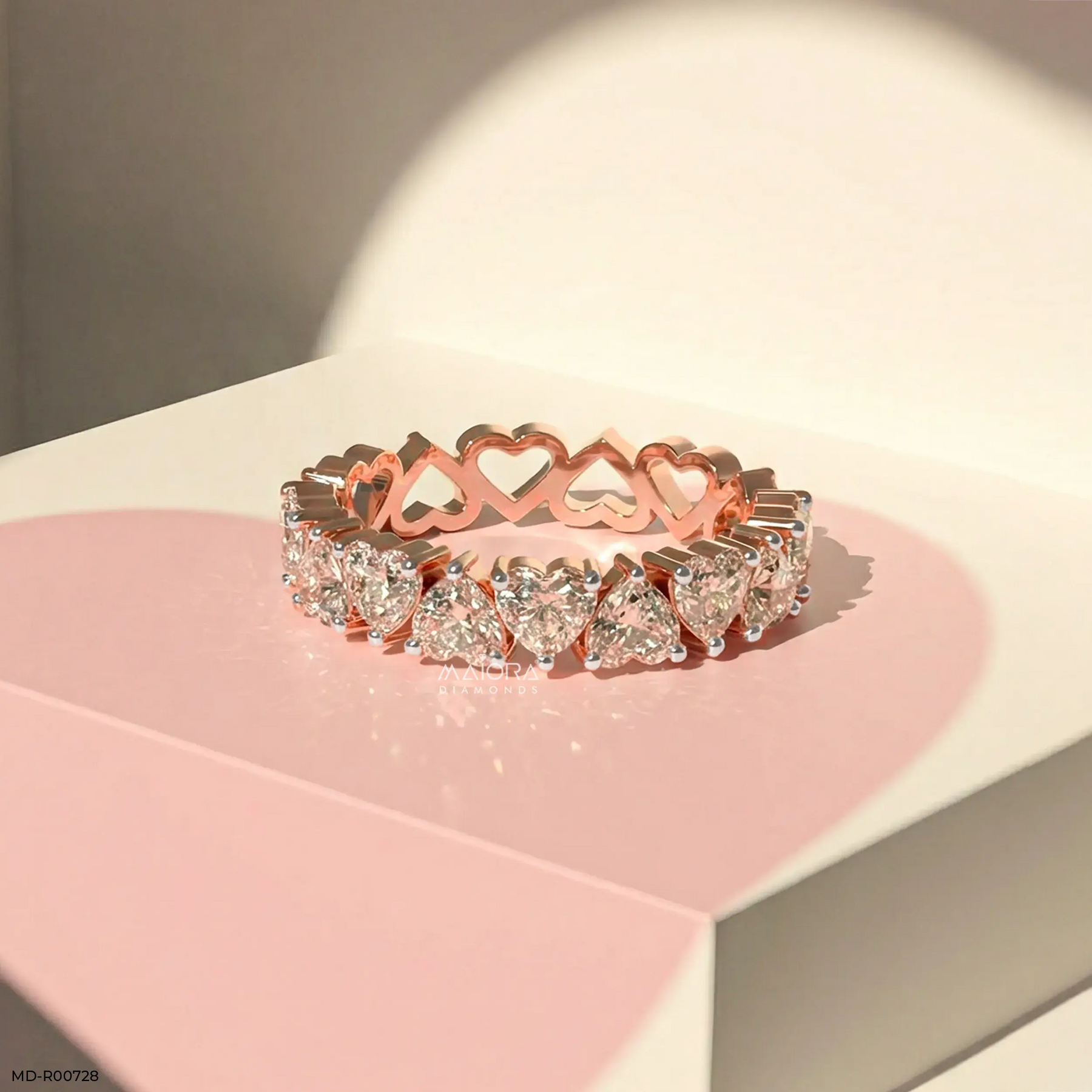 Alternative Hearts Diamond Ring 14K White Gold
