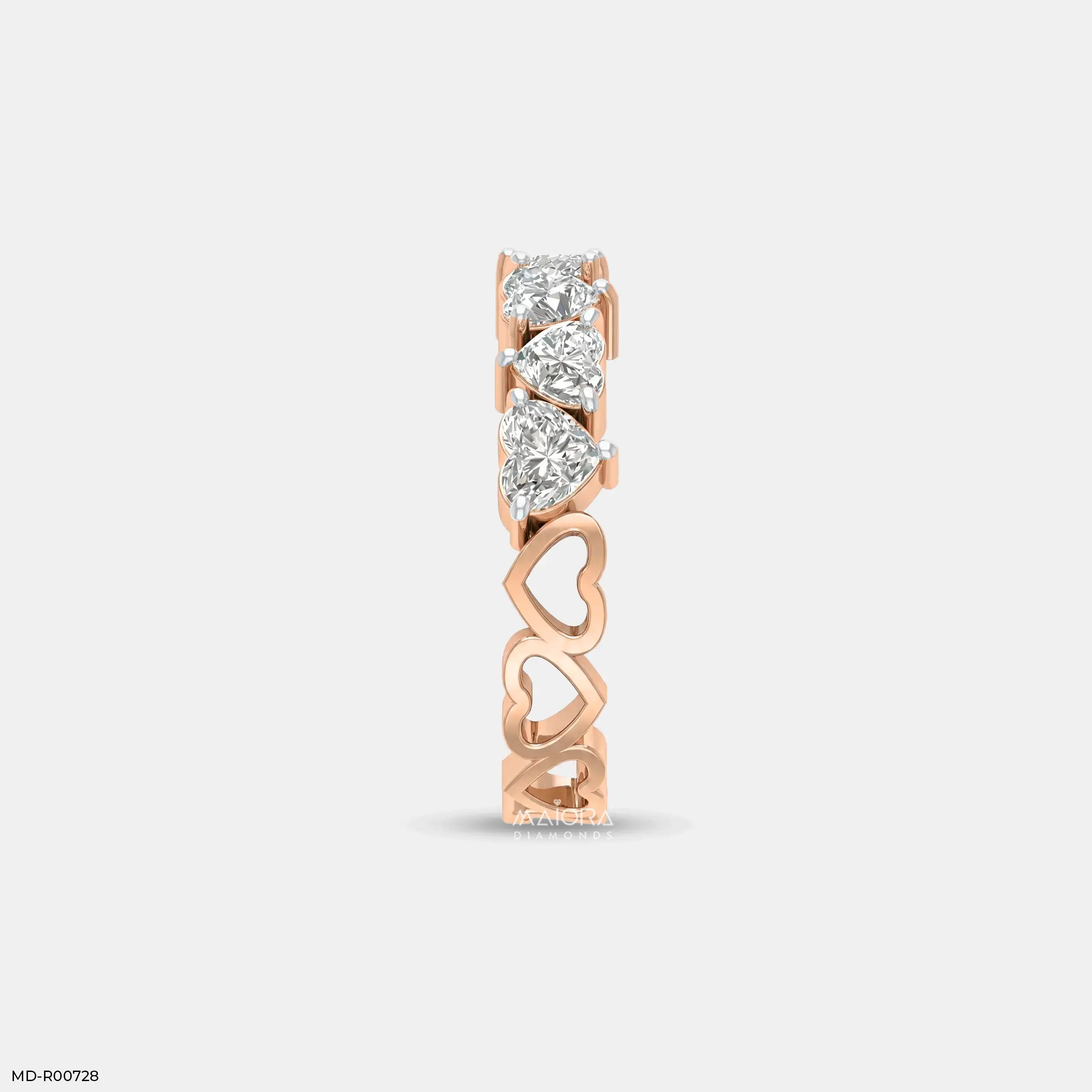 Alternative Hearts Diamond Ring 9K Yellow Gold