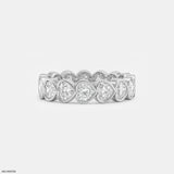 Bezel Heart Row Diamond Ring  Platinum 950