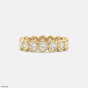 Bezel Heart Row Diamond Ring