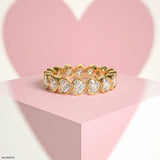 Bezel Heart Row Diamond Ring  Platinum 950