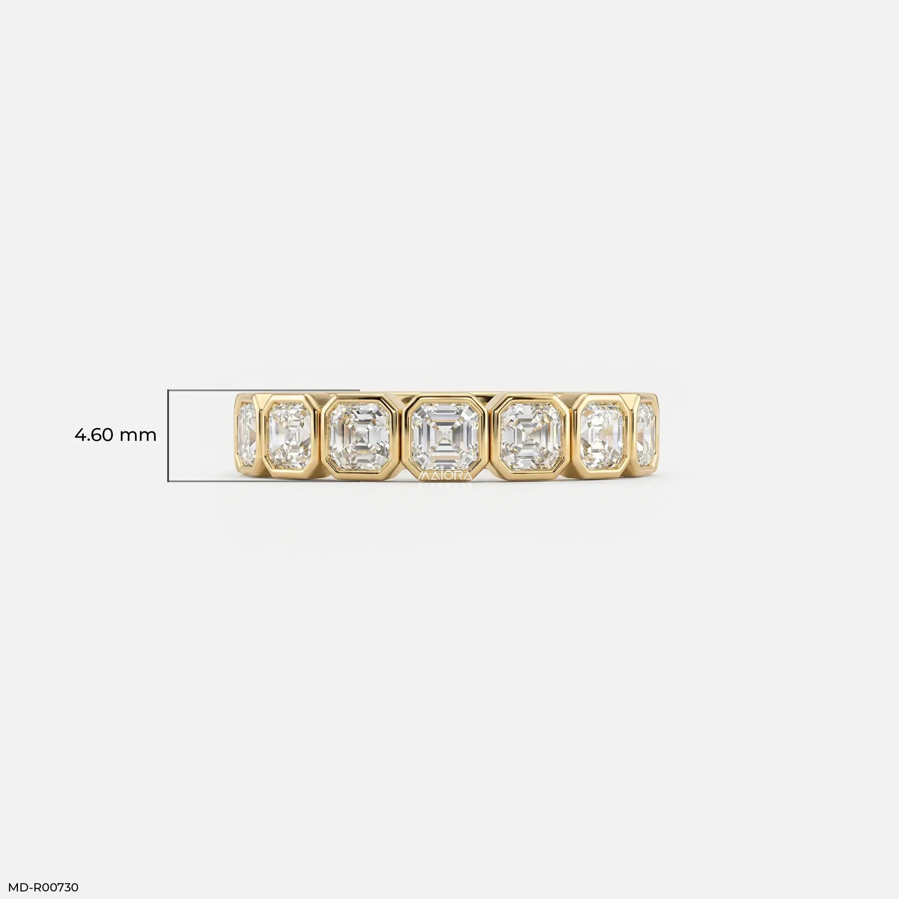 Regent Asscher Diamond Eternity Ring 9K White Gold