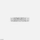 Regent Asscher Diamond Eternity Ring 9K White Gold
