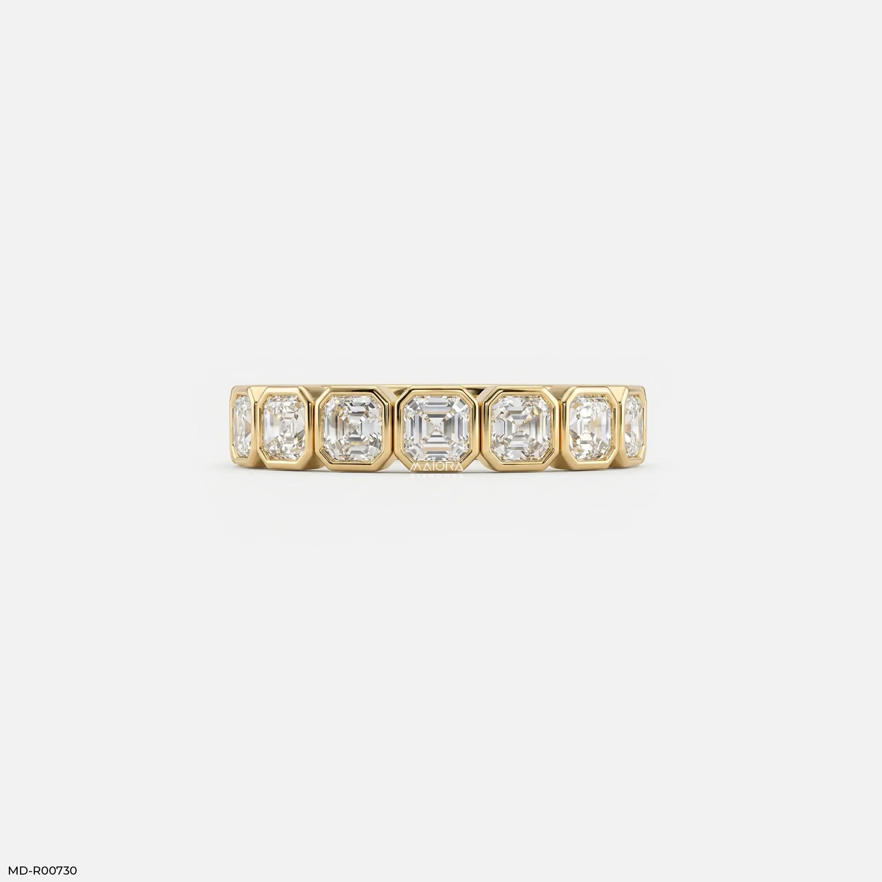 Regent Asscher Diamond Eternity Ring 9K White Gold