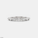Half Serenity Marquise Diamond Ring 9K White Gold
