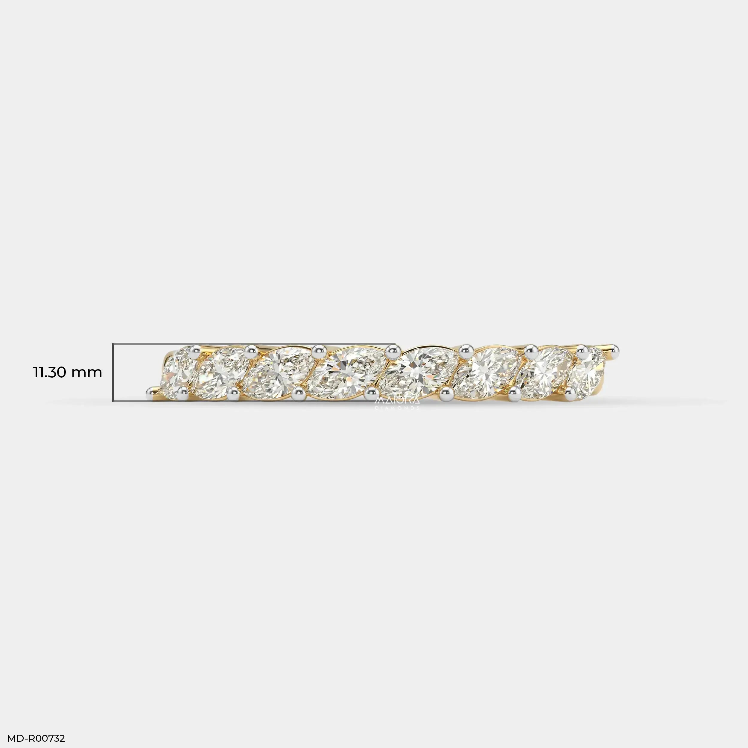 Tilted Marquise Diamond Ring Platinum 950